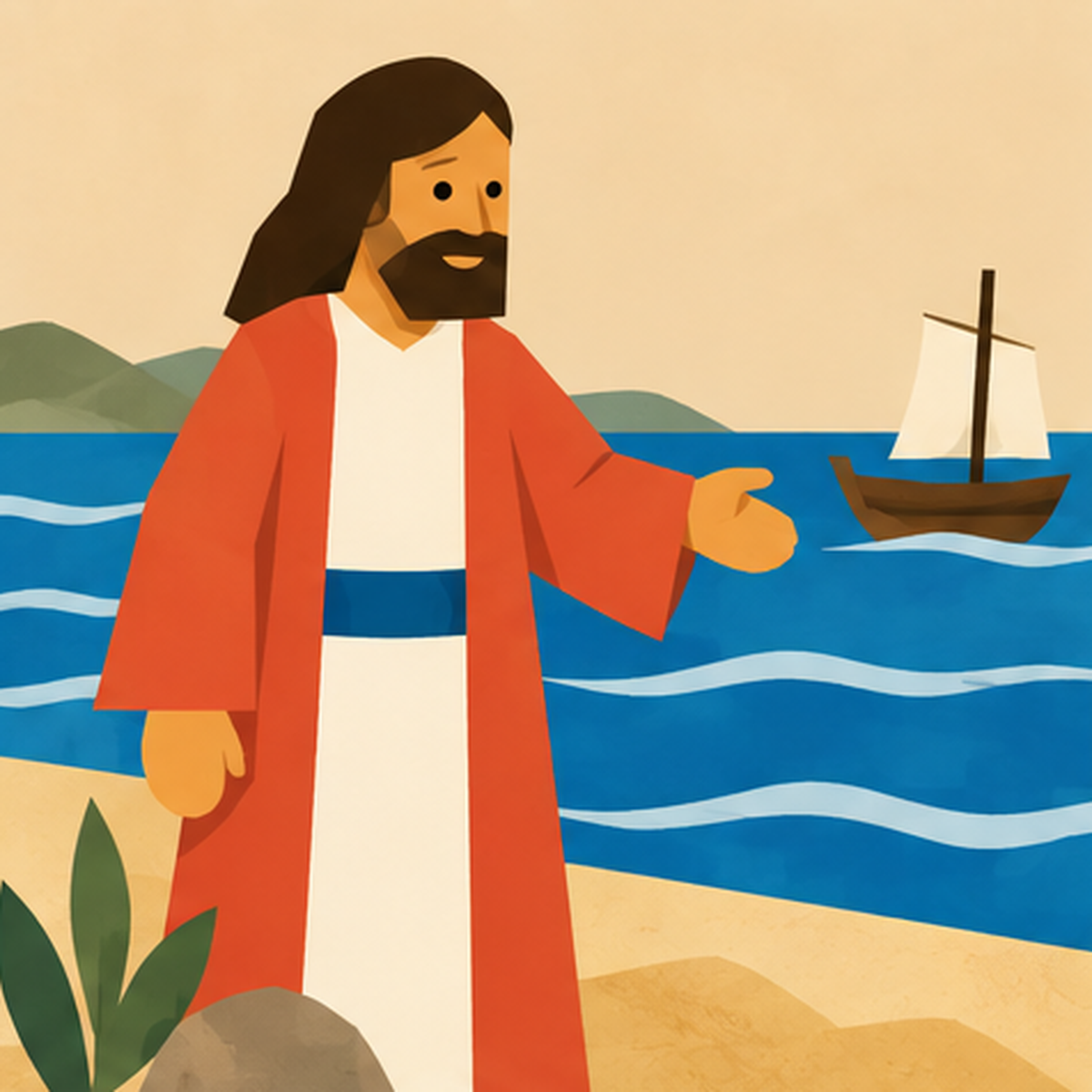 Jesus Calls the Fishermen Encountering Jesus story block artwork side 1