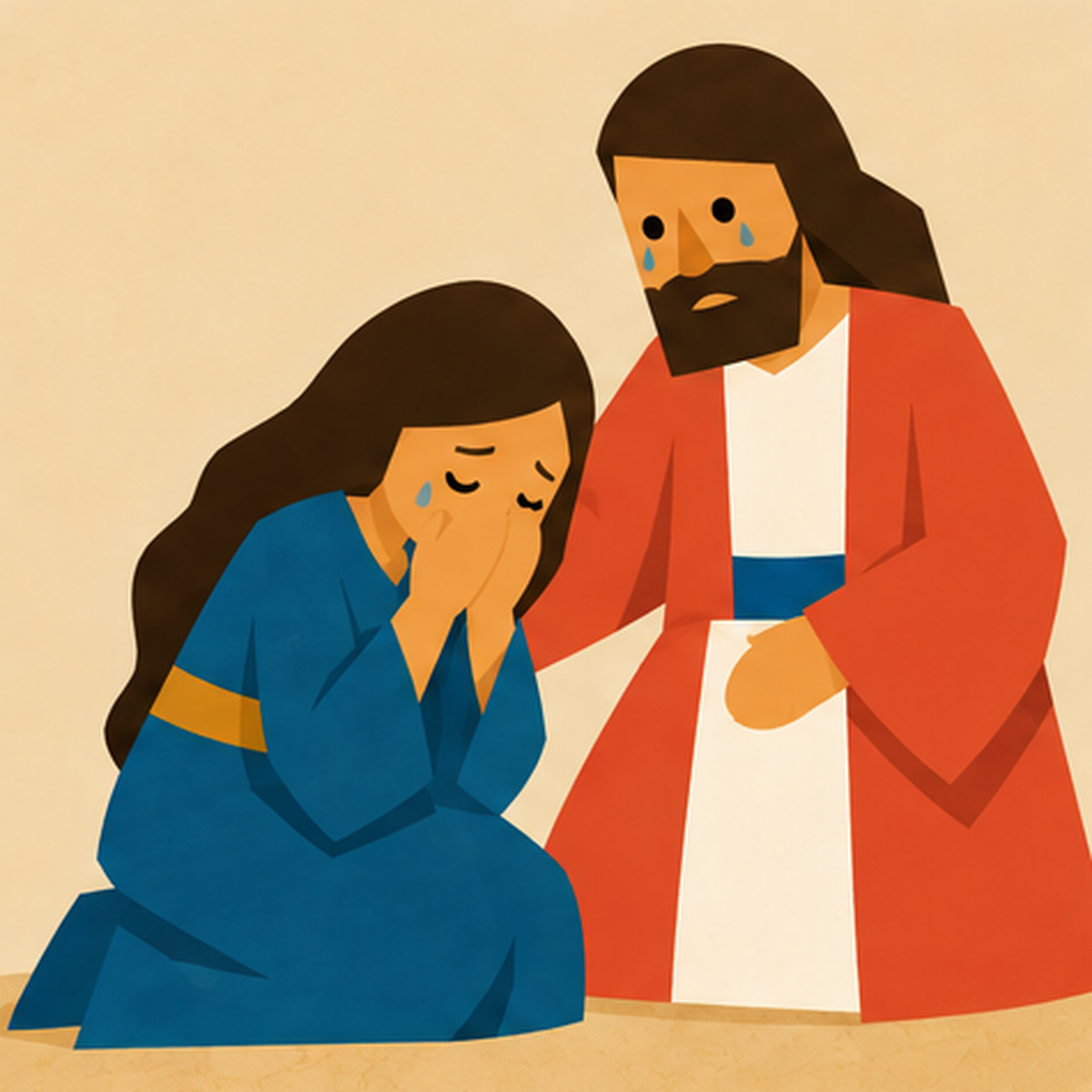 Lazarus Encountering Jesus story block artwork side 4