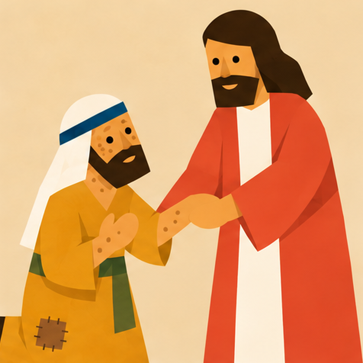 The Cleansing of the Leper Encountering Jesus story block artwork side 2