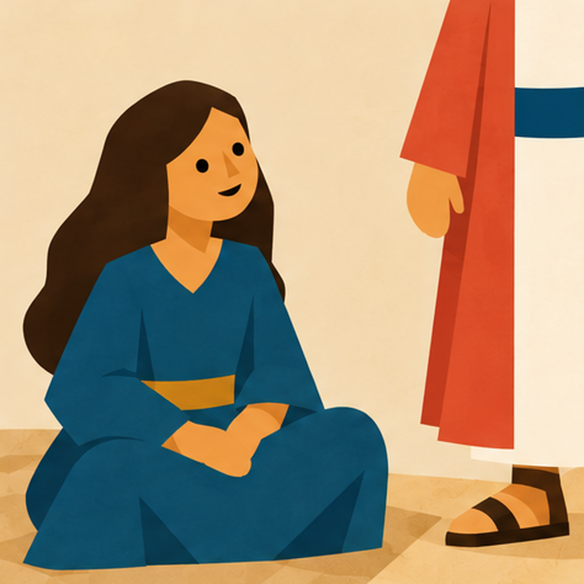 Mary & Martha Encountering Jesus story block artwork side 2