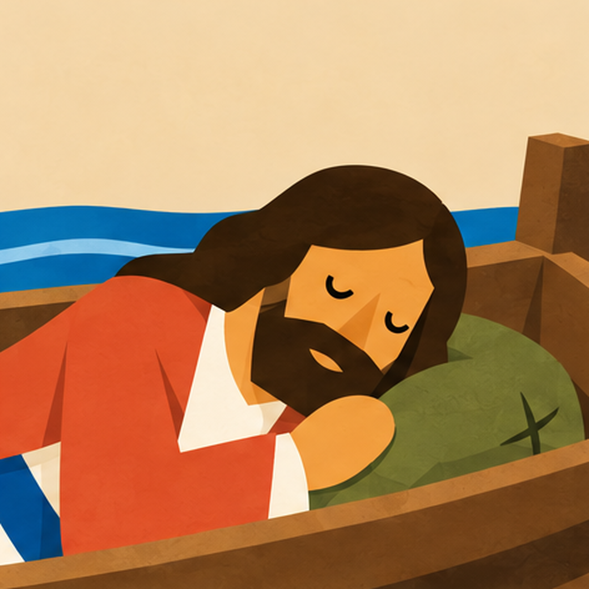 Jesus Calms the Storm Encountering Jesus story block artwork side 3