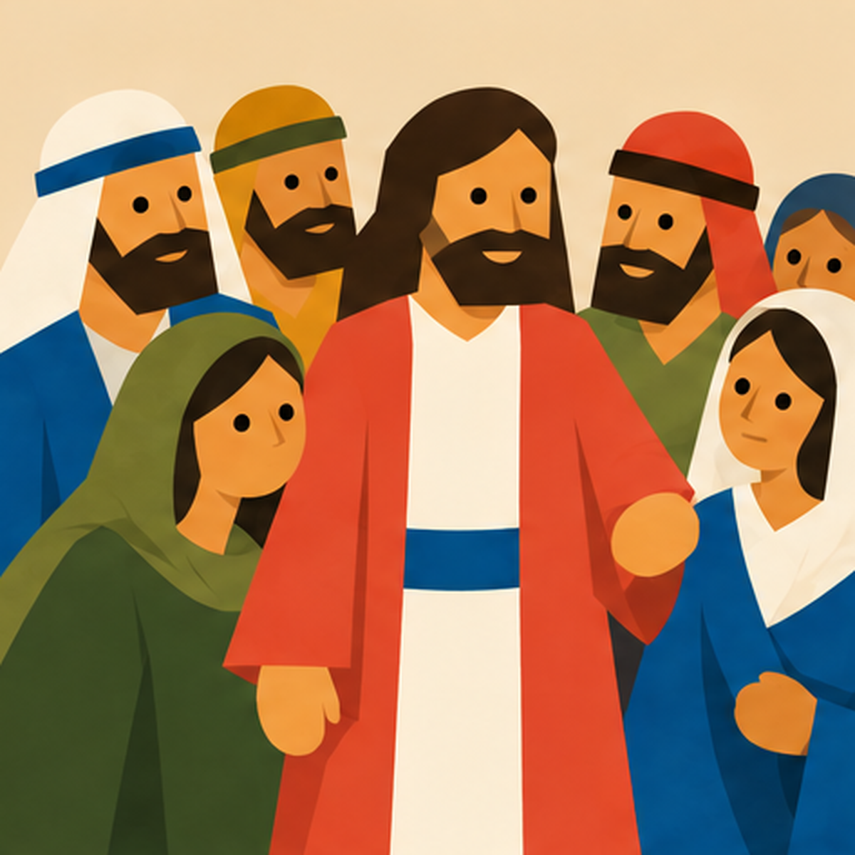 The Woman Who Touched Jesus Encountering Jesus story block artwork side 1