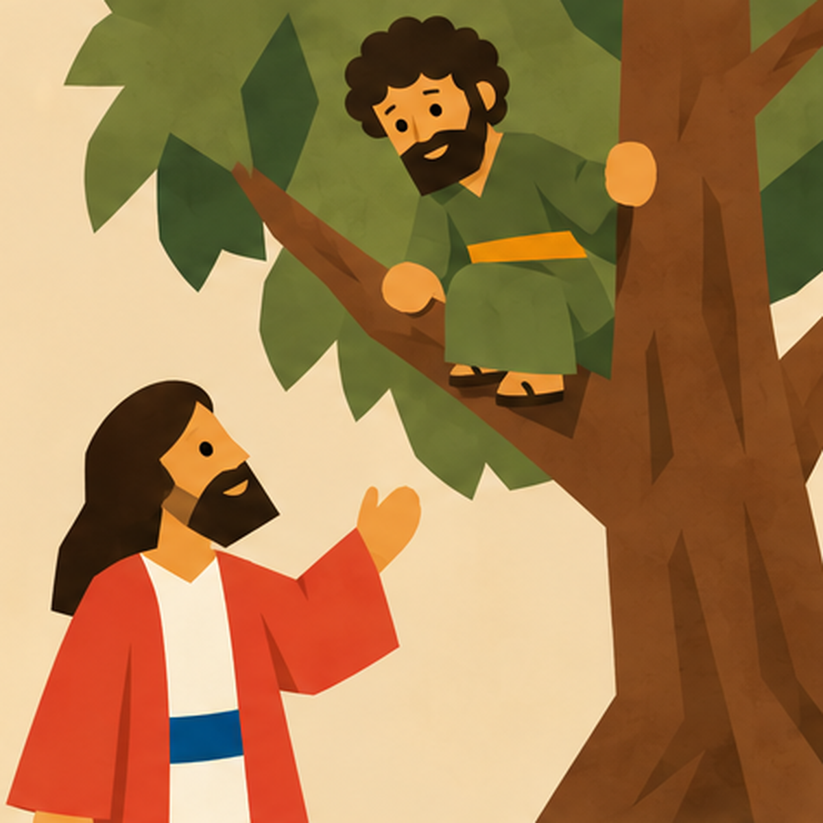 Zacchaeus Encountering Jesus story block artwork side 3