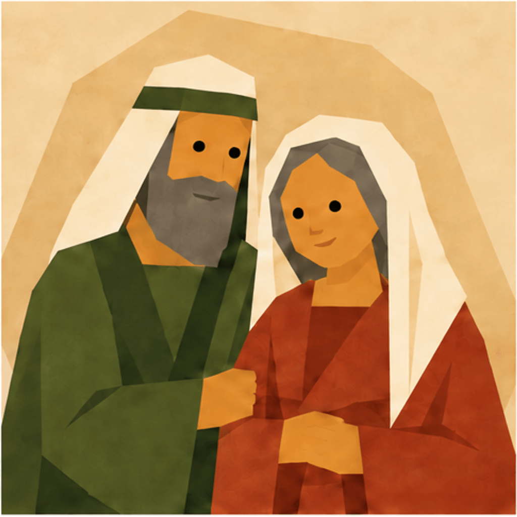 Elizabeth & Zechariah Nativity story block artwork side 1