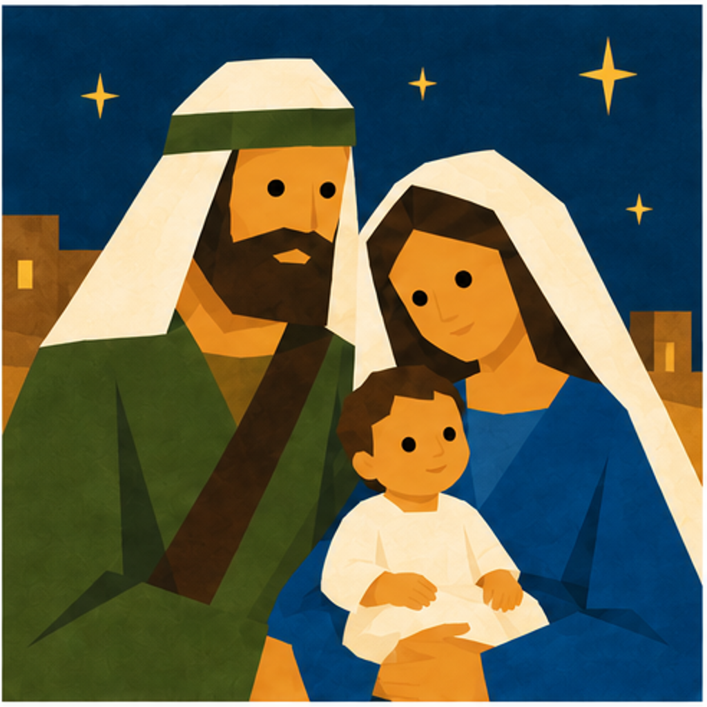 Flight into Egypt Nativity story block artwork side 1