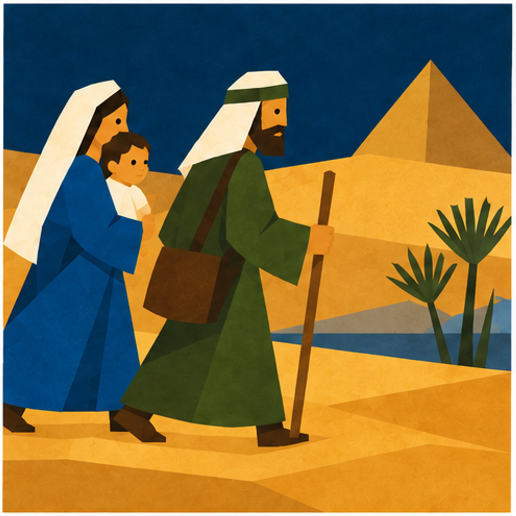 Flight into Egypt Nativity story block artwork side 5