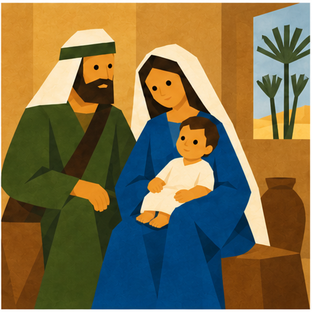 Flight into Egypt Nativity story block artwork side 6