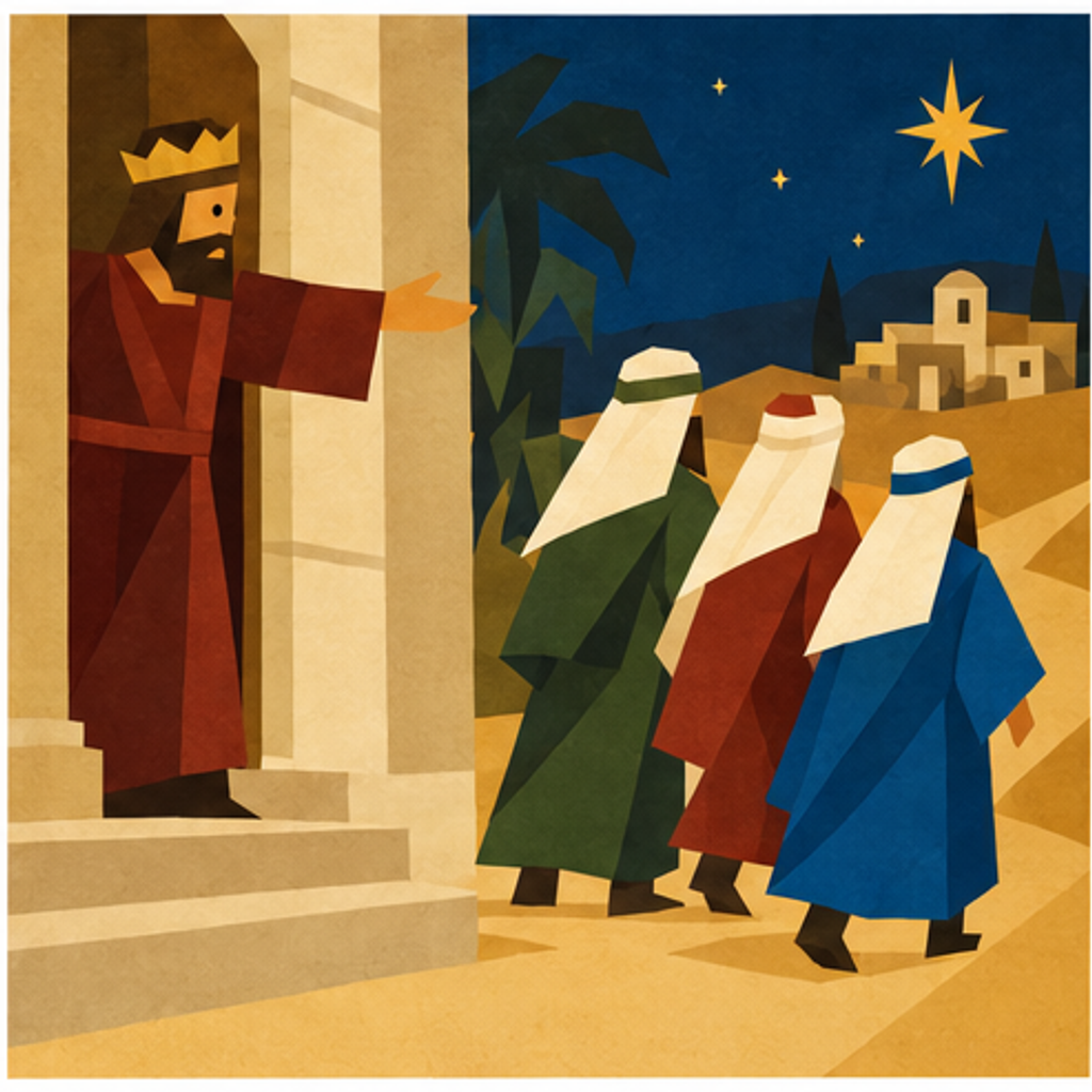 Magi & Herod - Part 1 Nativity story block artwork side 6