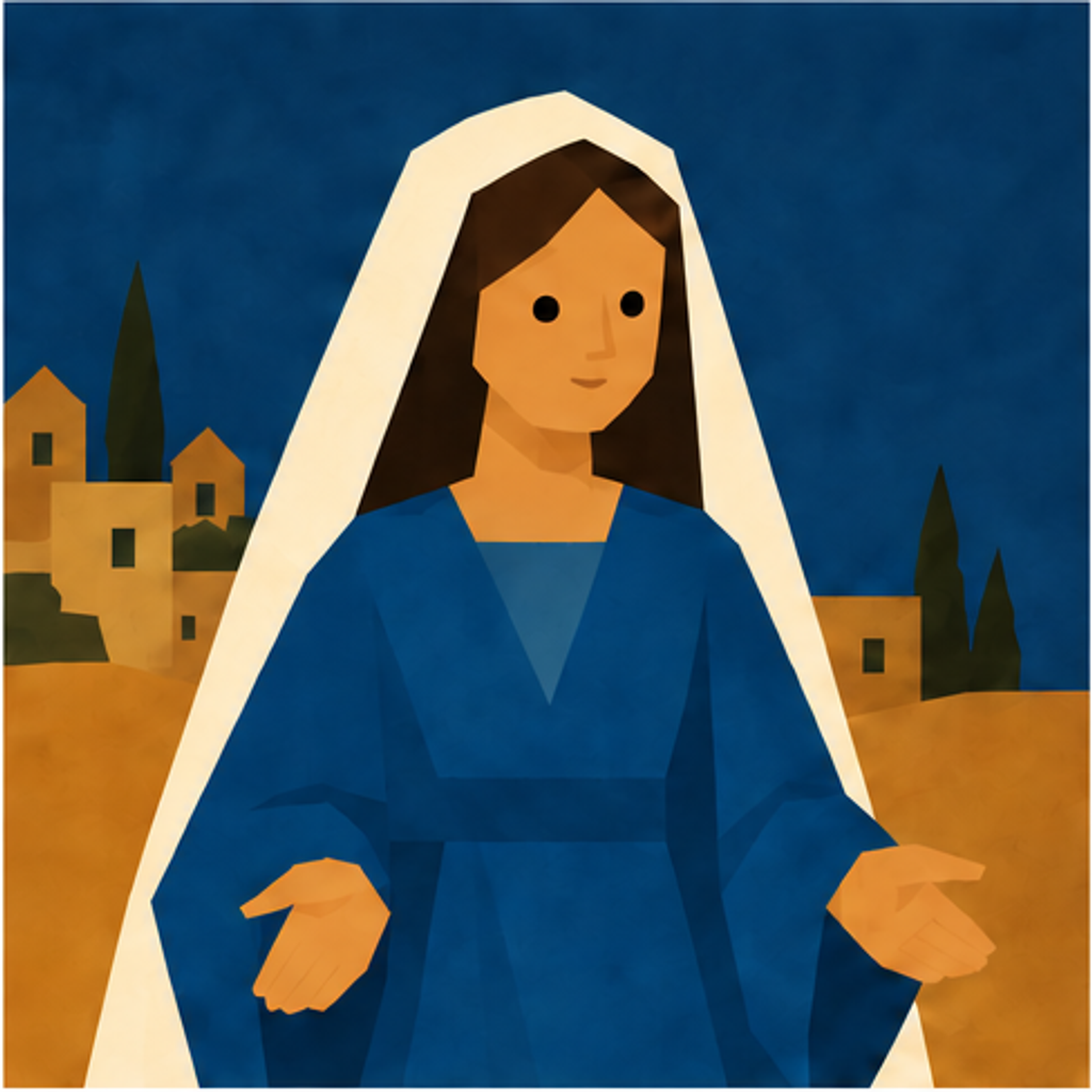 Mary Nativity story block artwork side 1